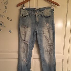 Light wash denim jeans